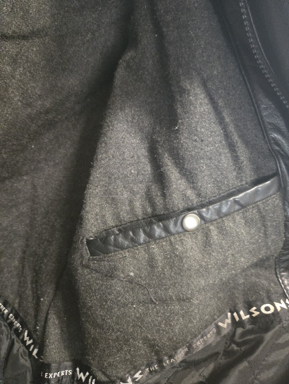 Wilsons Leather Vintage Men's Black Leather Hooded Jacket Size L - Picture 9 of 10